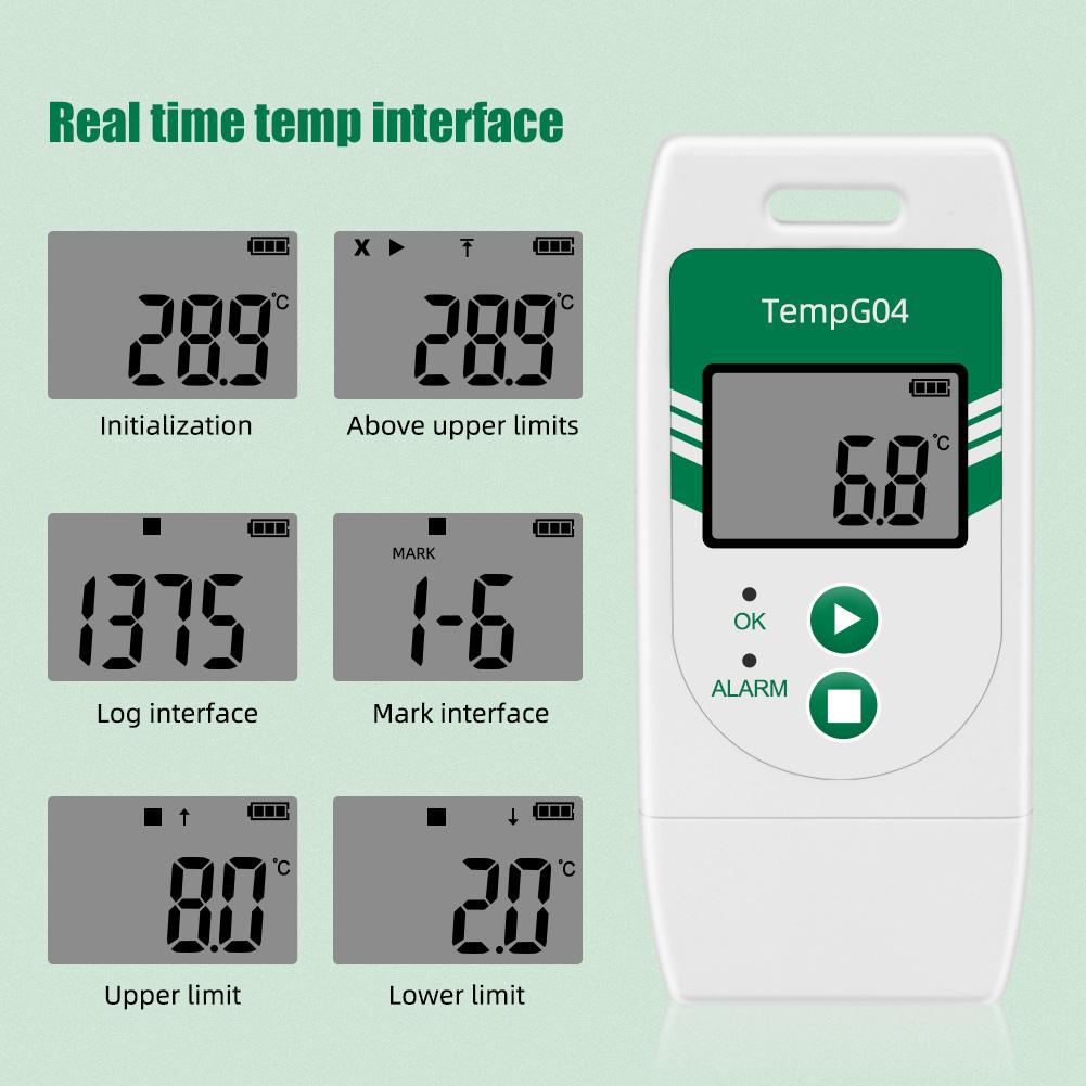 USB Temp & Humidity Data Logger Digital 32000 Point Capacity Temperature Data Logger for Refrigeration Cold Chain Transport Lab