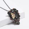 Style Women'S Geometric Inlaid Pendant Bohemian Red Creative Irregular Zircon Women'S Necklace Silver Skirt