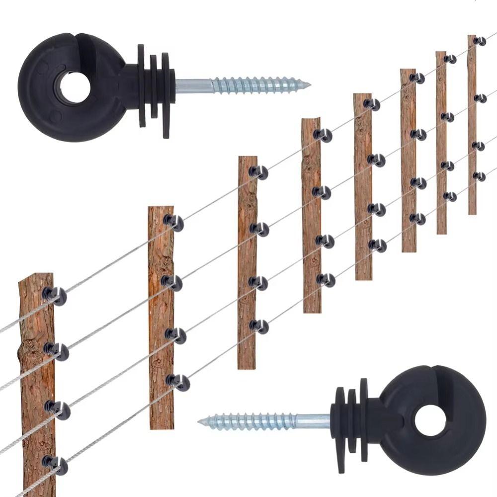 100Pcs Angled Slot Wood Post Screw Screw-In Electric Fencing Insulators  Electric Fence