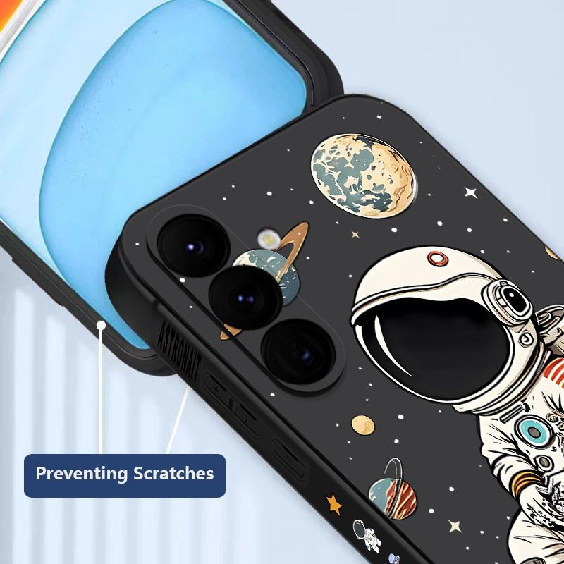 Чехол с рисунком мультяшного астронавта Для Samsung Galaxy S26 S25 Ultra S24 S23 S22 Plus S21 FE A15 A16 A17 A35 A36 A54 A55 A56 5G Мягкий чехол