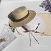 Bohemian ethnic style flat top straw hat women's summer seaside vacation sunshade sunscreen fashion sun hat men