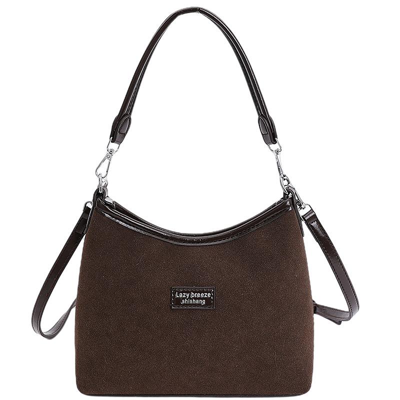 Матовая ретро сумка женская большой вместимости 2025 новая осенне-зимняя повседневная сумка-мессенджер нишевая на плечо подмышку сумка-ведро