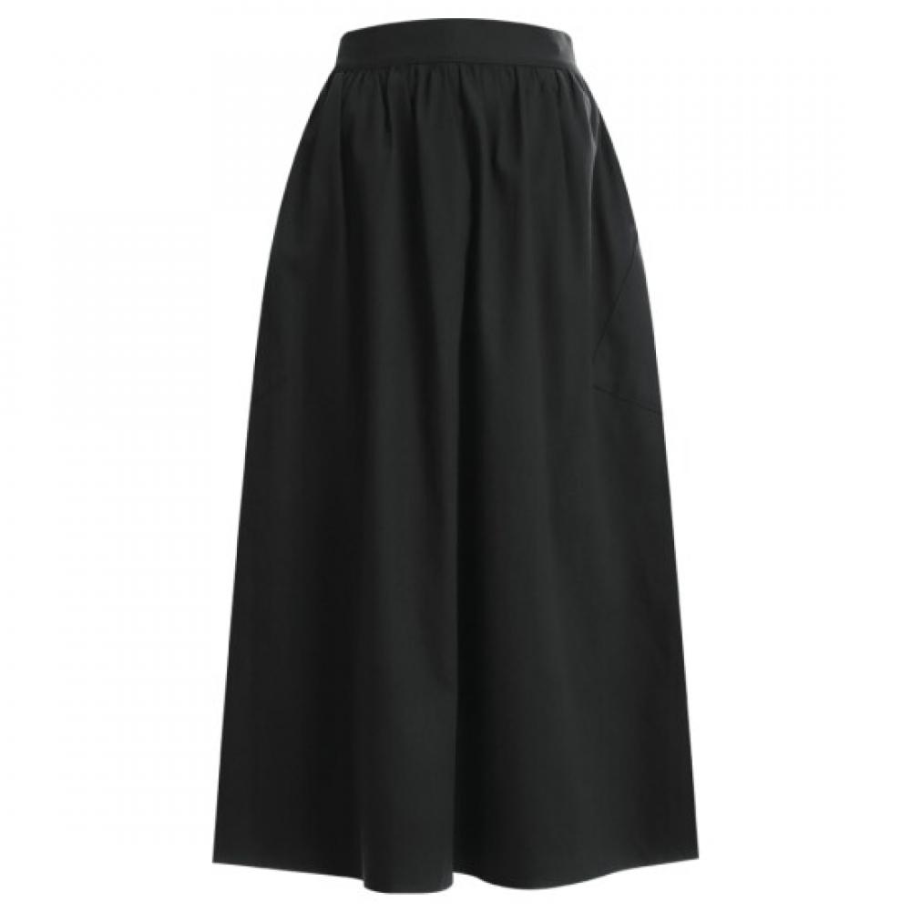 Shop Women Cargo Shirring Pocket Long Skirt Black Stj Wsk 12116
