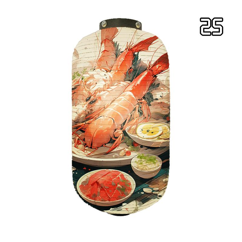 Бумажный фонарь в японском стиле Красивые фонари с принтом краба и креветки Фонари для рекламы суши, хот-пота, изакая-ресторана, бара