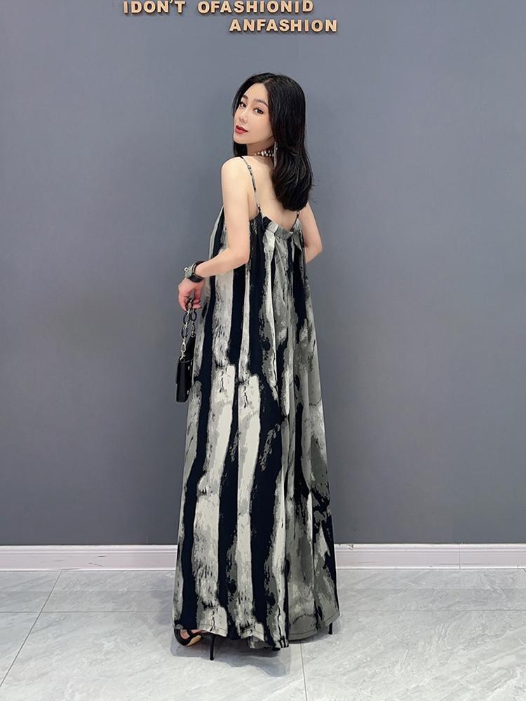 Xitao Модные свободные элегантные комбинезоны без рукавов с леопардовым узором Goddess WLD16530