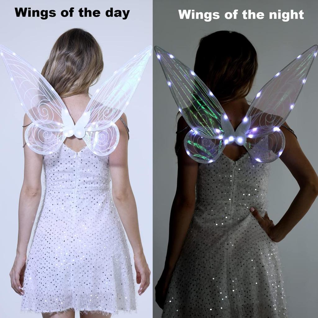 1pcs Fairy Wings, Butterfly Fairy Halloween Costumes Angel Wings, Halloween Costumes Sparkling Angel Wings Dress Up Party Favors