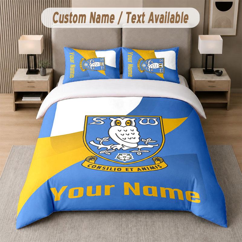 Постельное белье на заказ, рисунок Sheffield Wednesday FC, печать имени/текста, 1 пододеяльник плюс 2 наволочки, домашний текстиль