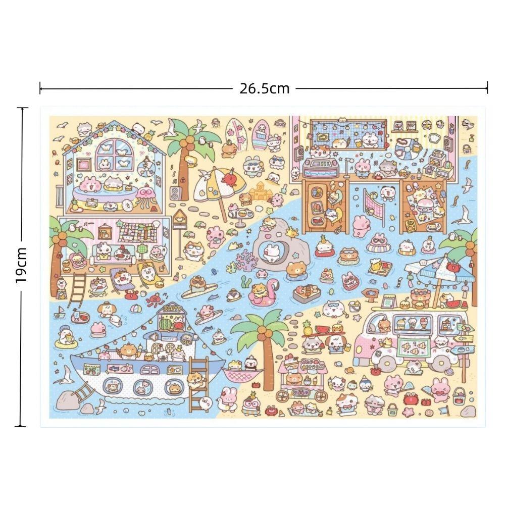 PET Die Cut Miniature Scene Sticker Cute Animals Mini Landscape Sticker Kid Gifts