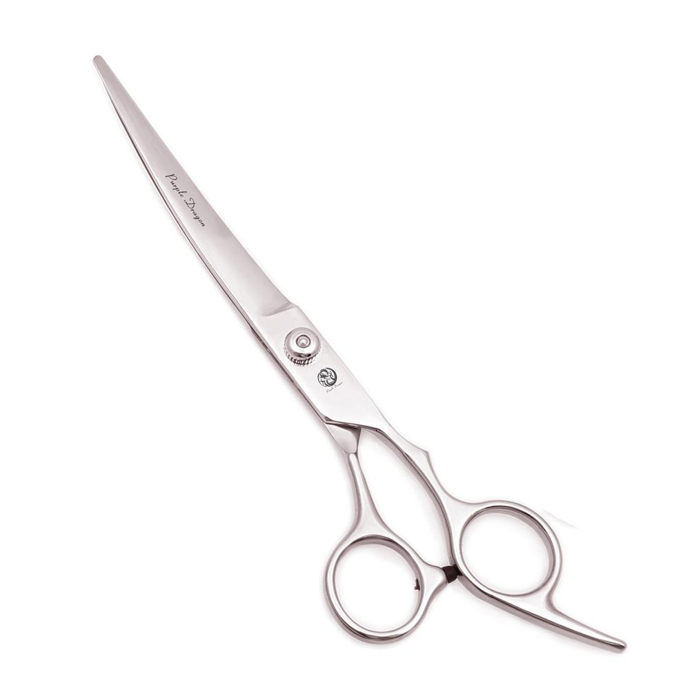 7'' Профессиональные ножницы для стрижки собак Парикмахерские ножницы Изогнутые филировочные ножницы Кот Питомец Салон Парикмахерская Японская сталь Z4001