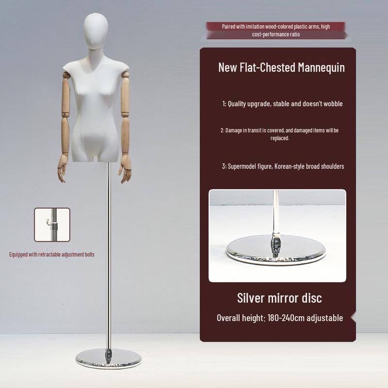 Манекен женский с плоским телом в корейском стиле и широкими плечами для демонстрации женской одежды