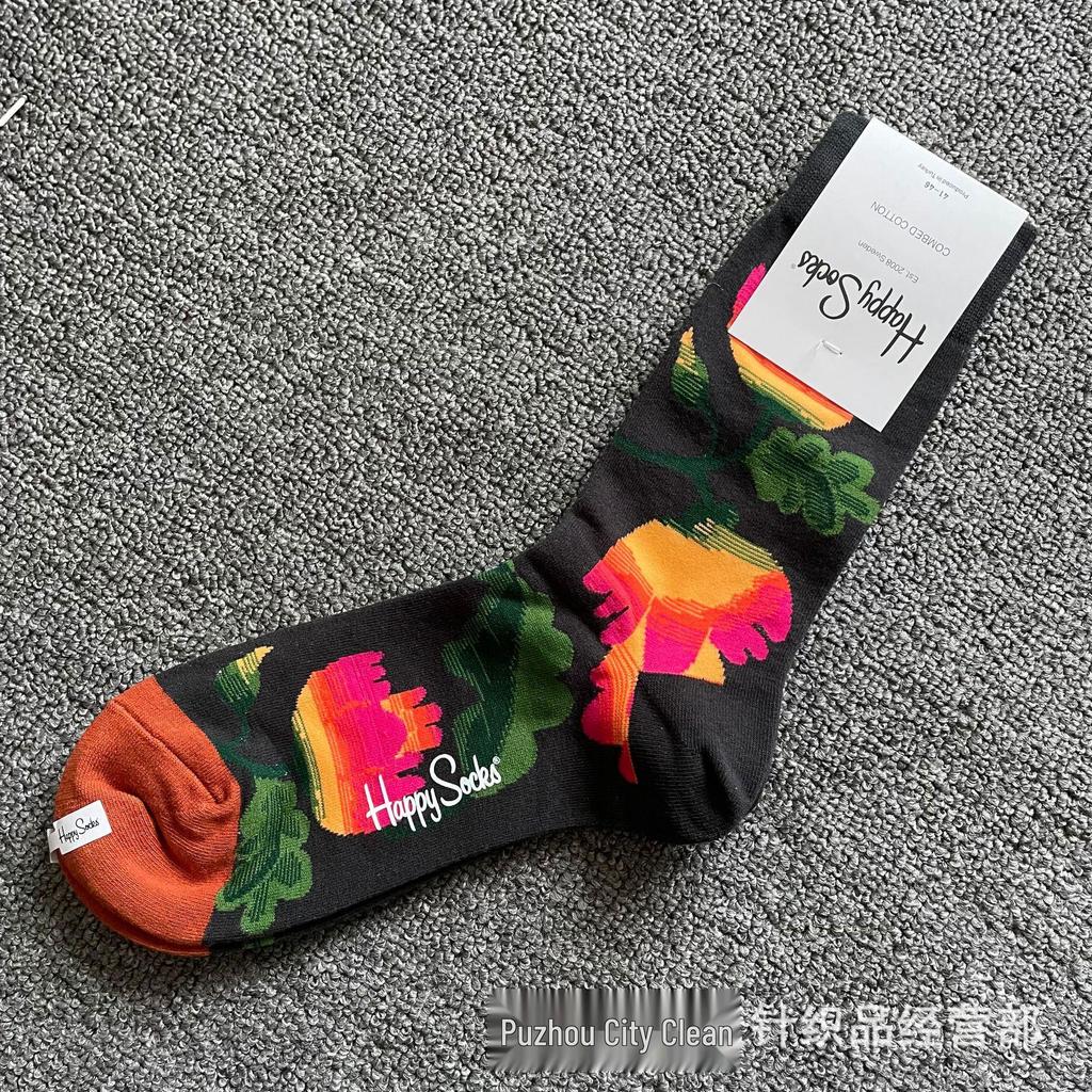 Hippy Happy Мужские Универсальные Хлопковые Носки до Середины Икры Модные