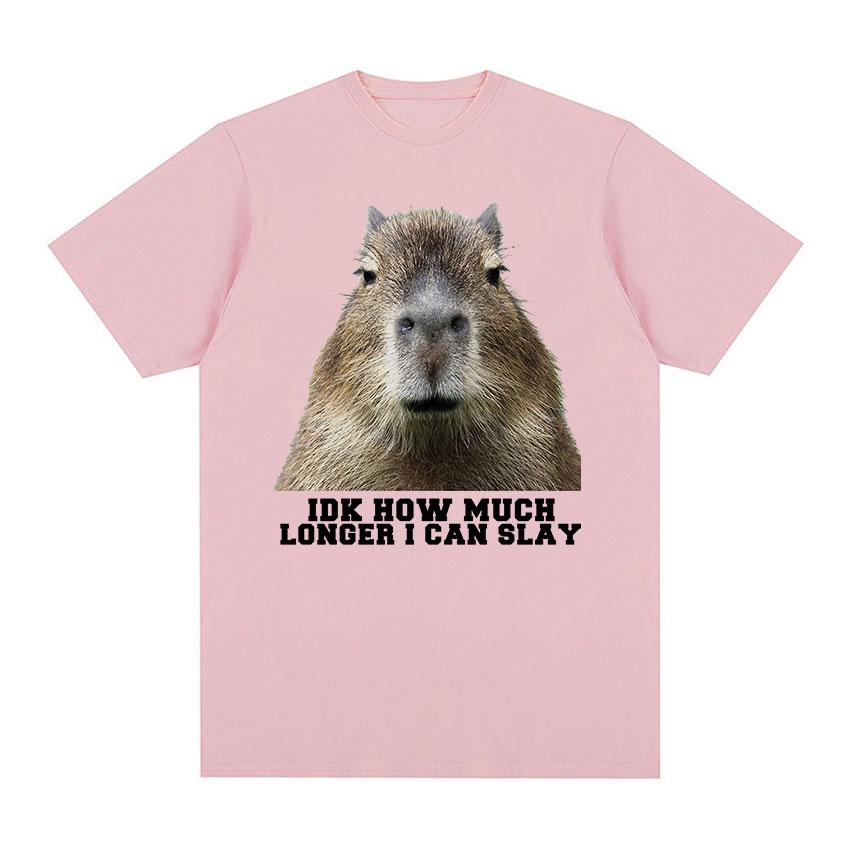 Я не знаю, как долго я могу убить капибару, забавные футболки с мемами, мужские модные ретро-футболки высокого качества, большие хлопковые футболки, топы унисекс