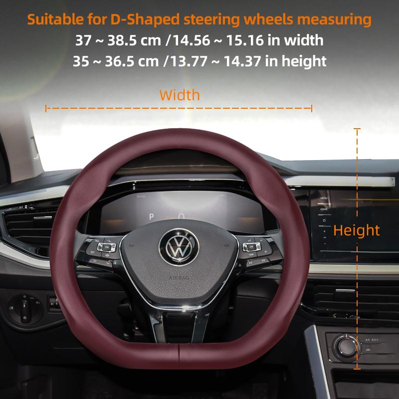 Suitable for Volkswagen Ultra-Thin Breathable Leather Steering Wheel Cover Suitable for Polo Golf 5 6 7 up Gol Volante Scirocco Passat B6 B8 Sedan
