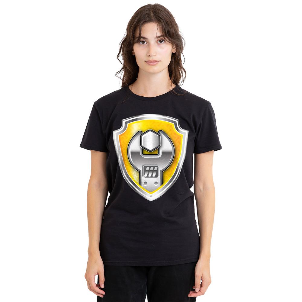 Paw Patrol Unisex Adult Rubble Badge T-Shirt