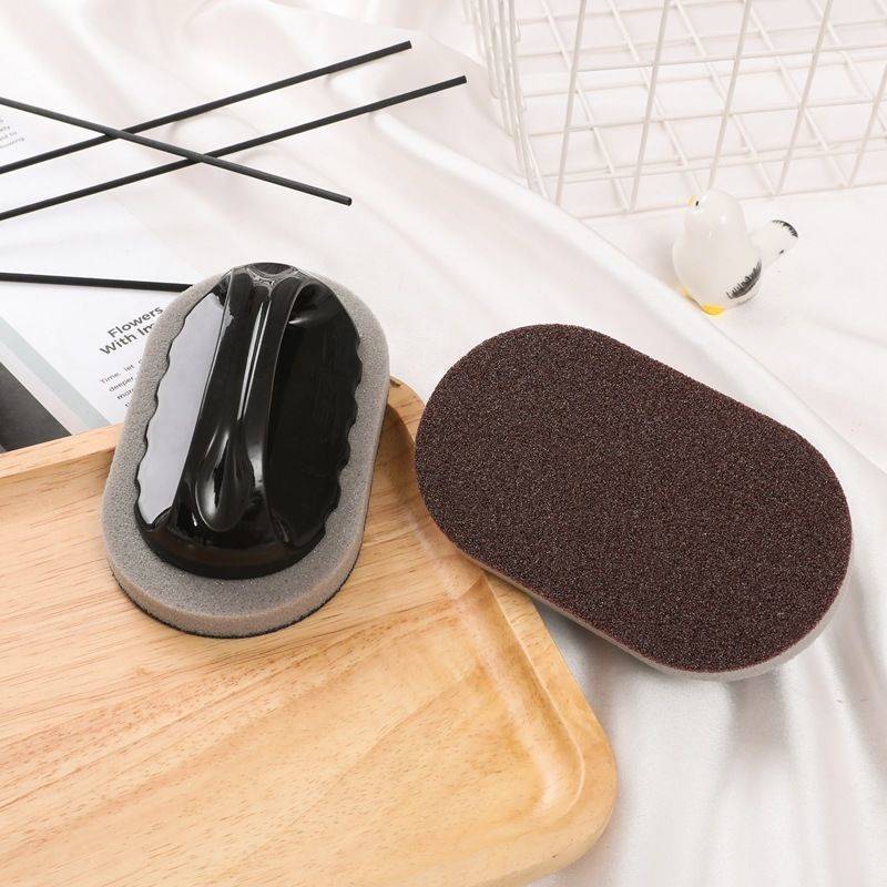 With Handle Emery Sponge Rub Magic Rub Suitable For Kitchen Countertops Wash Pot Bottom Black Dirt Wipe Chopping Board Home Wash