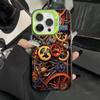 Крутой Граффити Механический Узор TPU Базовый Чехол для Телефона для iPhone 16 15 Pro Max 16E 14 13 12 11 XS X XR 7 8 Plus Жесткая Задняя Крышка