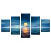 Canvas HD Print Painting Modular Pictures Art Poster 5 Panel Sea Full Moon Landscape Wall Modern Home Decor Living Room