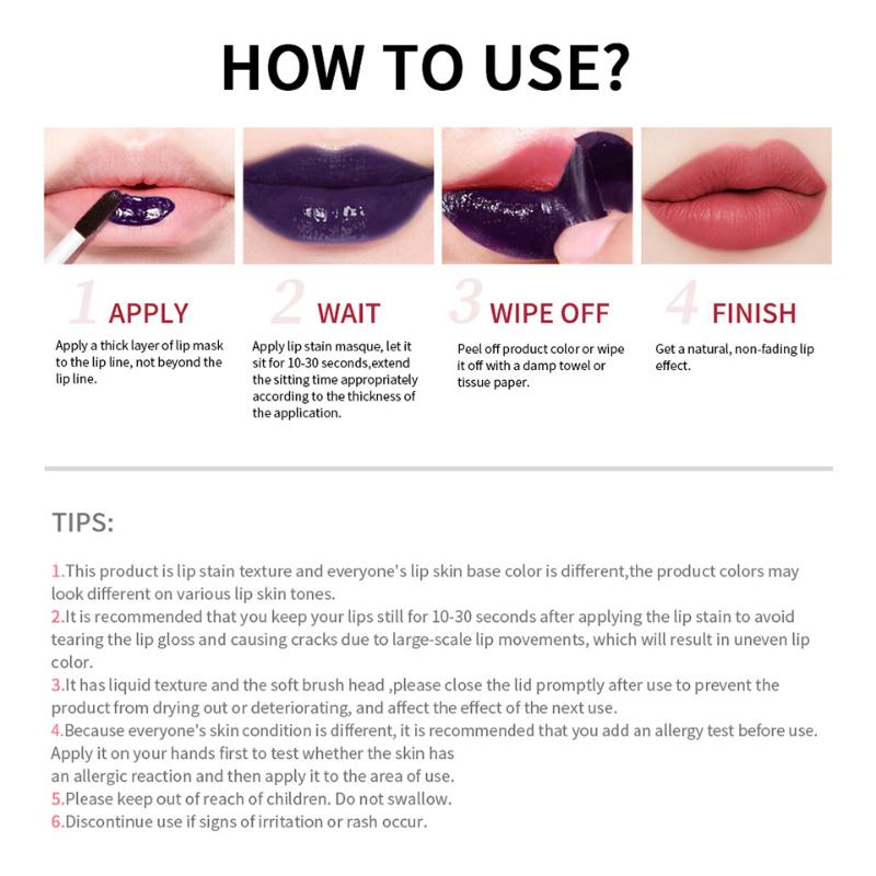 Серебряный тюбик Peel Off Tattoo Lipgloss Водостойкий жидкий матовый оттенок для губ RosePink Tear-off Lip Stain Non Stick Cup Quick Dry Makeup