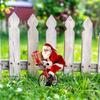1pcs Nativity Scene Garden Stake Yard Decor 2D Flat Acrylic Santa Claus Riding A Bicycle with Gift Christmas Party Festival Deco