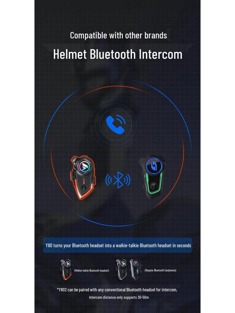 Y80 Bluetooth Шлем Интерком Гарнитура
