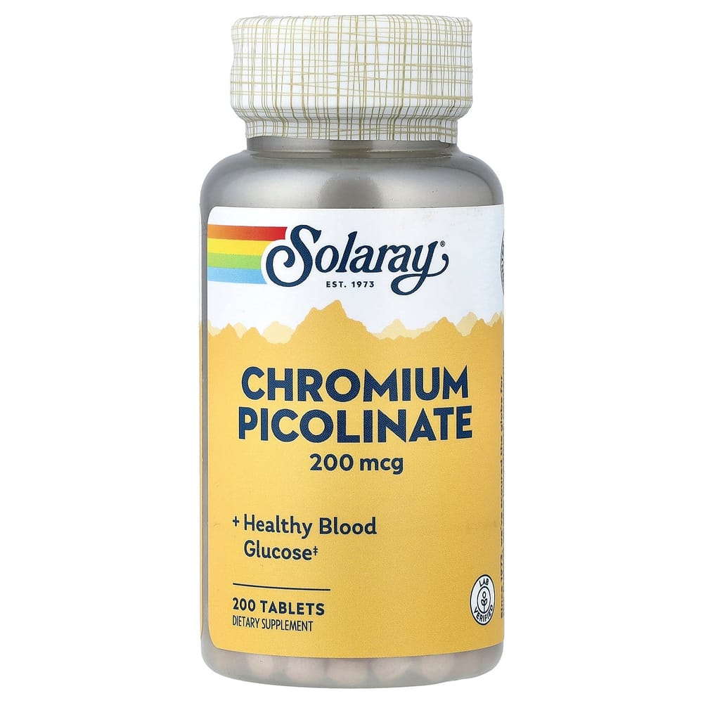 Solaray Chromium Picolinate 200mcg, 200 Tablets
