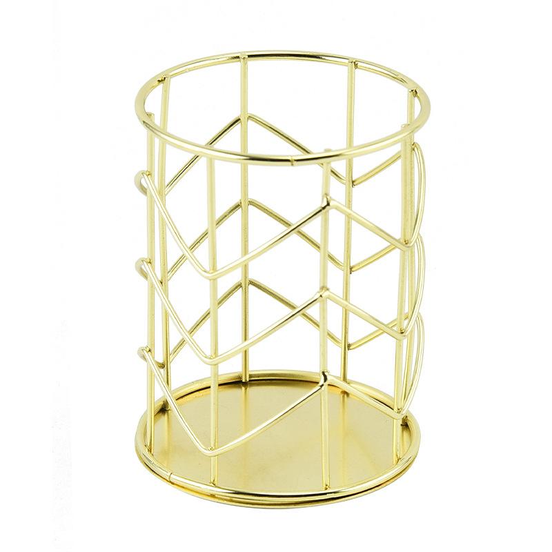 1 шт. Золотой металлический держатель для ручек для стола, стакан для кистей для макияжа, подставки для карандашей и органайзер для дома и офиса