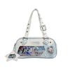 Star Letter Shoulder Bag With Adjustable Shoulder Strap Zipper Design Leather Pu