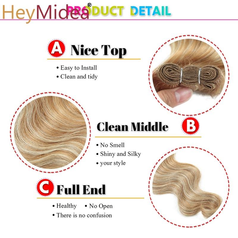 Body Wave Hair Bundles Weft Hair Piano Ombre Blonde Natural Synthetic Hair Extensions Thick Ponytail Loose Deep Hair Weaving