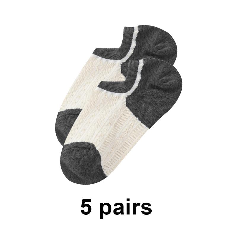 5 пар летних женских носков в стиле ретро ярких цветов, хлопковые повседневные сетчатые милые короткие невидимые носки, размер ЕС 35-39