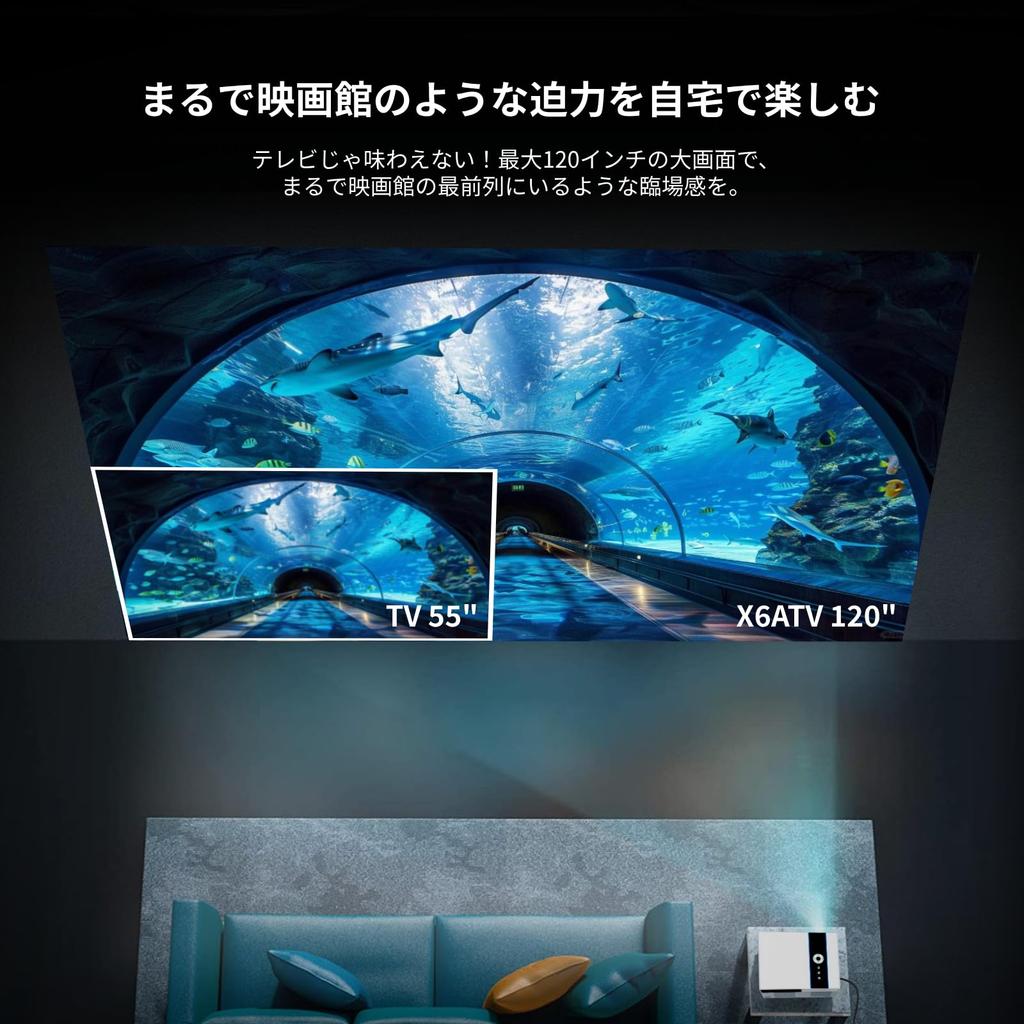 Officially Licensed by Equipped with AI Technology and Android 4K Projector for Home and Business DoIby True 1080P WiFi Bluetooth Auto Auto Keystone