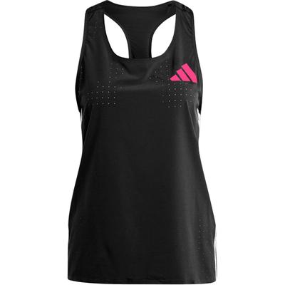 Adizero Promo Running Tank Top Three Stripes Color Block без рукавов женские топы черного цвета IK3988