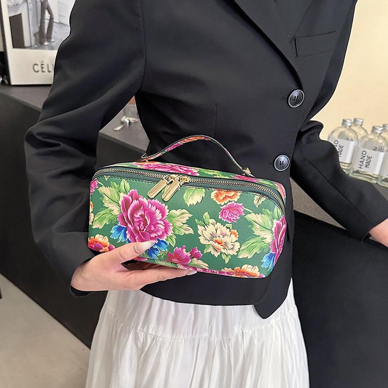 Новая большая сумка для туалетных принадлежностей в китайском стиле, портативная для дома и деловых поездок, сумка для хранения из искусственной кожи, большая вместительная косметичка