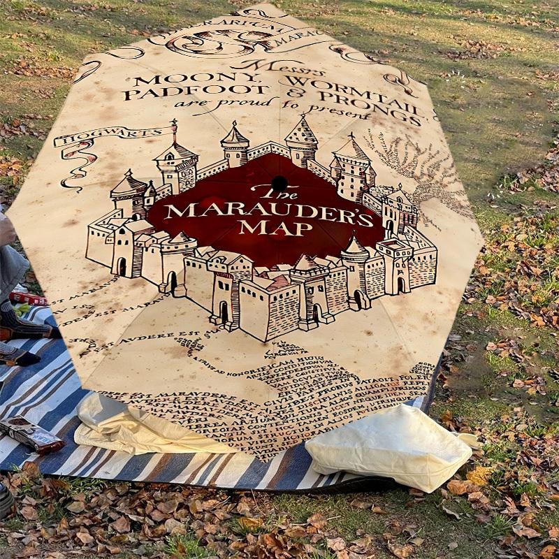 1 шт. Зонт «Карта мародеров» - 8 ребер усиленный, автоматическое открытие, легкий и прочный, милый модный аксессуар для улицы, D2615
