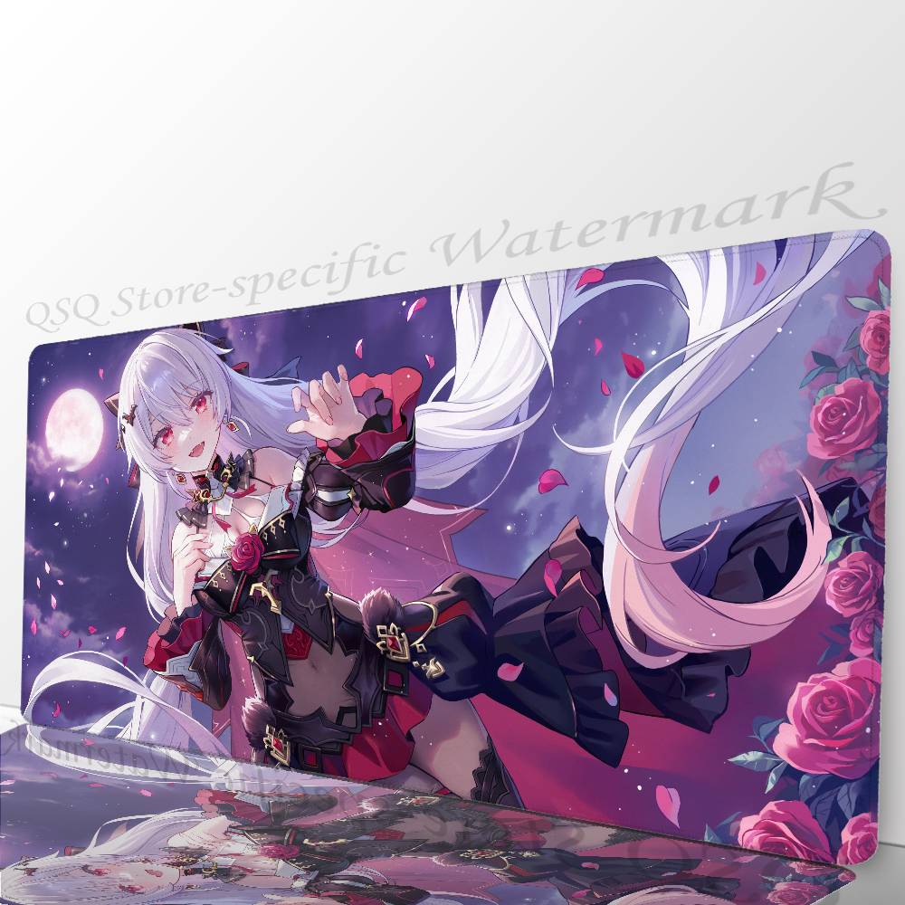 Theresa Apocalypse H-Honkai Impact 3 АНИМЕ Коврик для мыши Нескользящий Подходит для офисных компьютеров Ноутбуков Игровых столов E-sports Коврики XXL