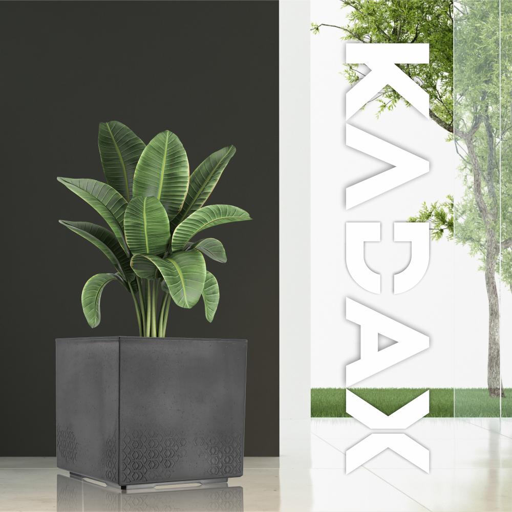 KADAX Doniczka Donica Na Kółkach Eko 40x40cm Czarna Na Kwiaty Rośliny Z Korkiem