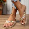 Order A Size Up Women's Fashion Trend, Anti Slip, Wear-resistant, Comfortable Soft Bottom, Ethnic Style Flat Heel Flip Flops