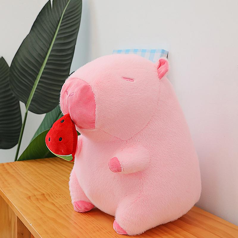 Милая розовая арбузная капибара, плюшевая игрушка-кукла, имитация животного, капибара, пушистая мягкая кукла, подарок на день рождения ребенка