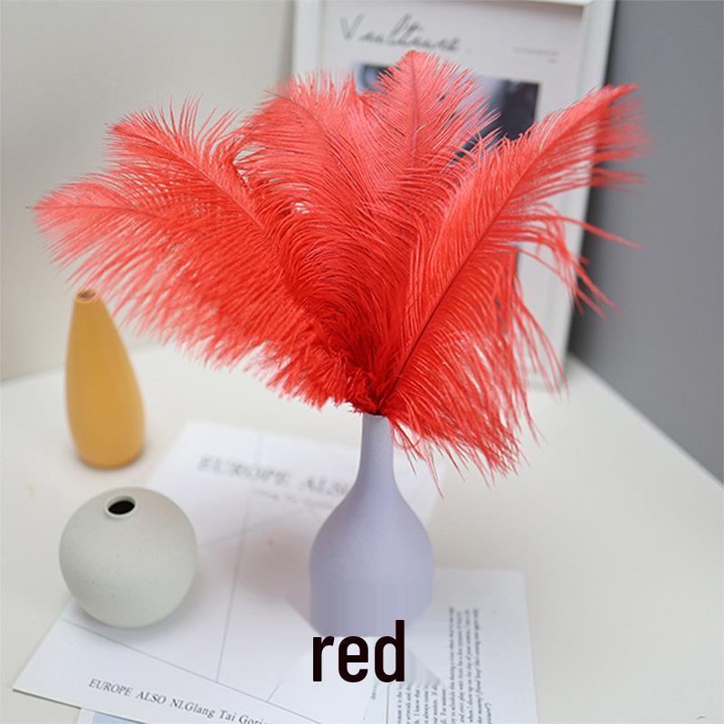 15-75cm Red Ostrich Feathers for Wedding Aisle Centerpieces, Table Decorations, Wall Art, Stage Props