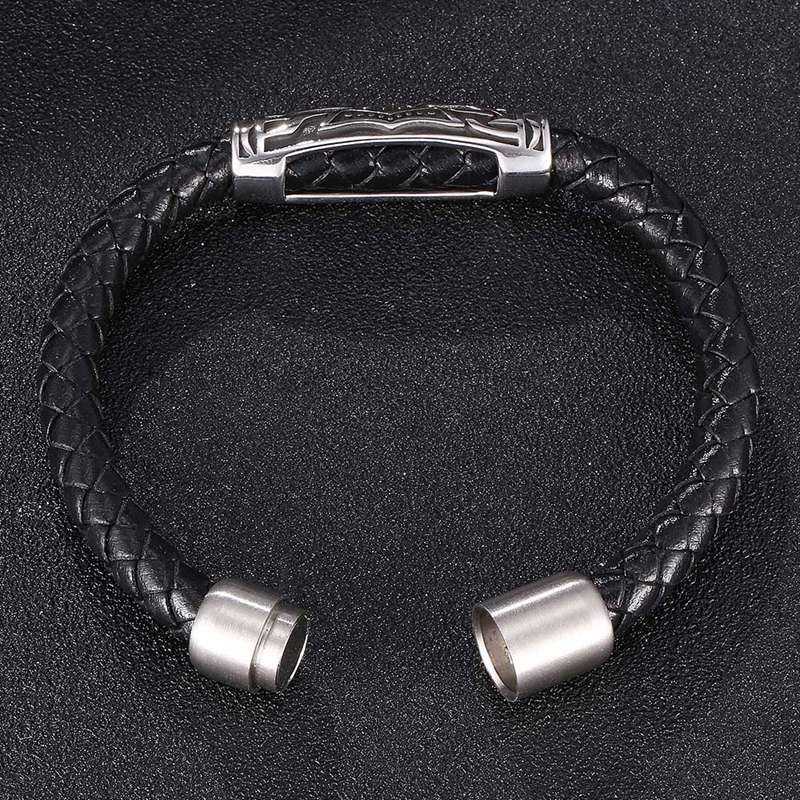 Trendy Leather Bracelet Men Charm Bracelets & Bangles Handmade Jewelry