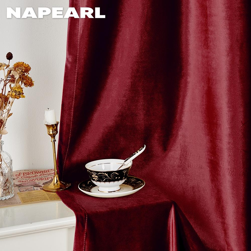 1 шт. NAPEARL 70-80% затемняющие итальянские бархатные однотонные универсальные шторы для гостиной спальни домашнего декора