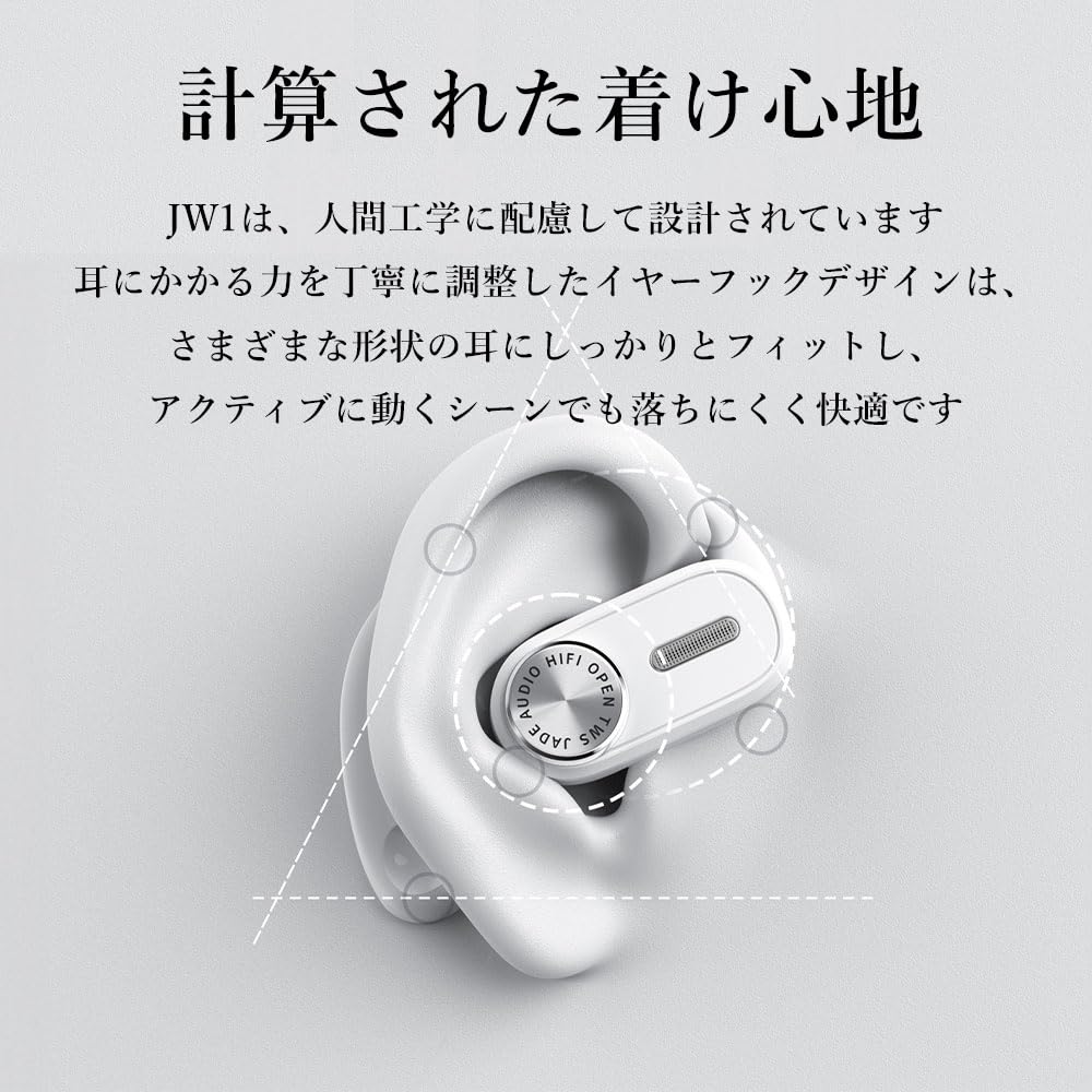 Jadeaudio JW1 Black Открытые Полностью Беспроводные TWS Открытые Bluetooth Блокируют Ваш Ушной Крючок Наушники FIIO, Ухо, Наушники, Прослушивание, Тип, 5.3, Bluetooth,