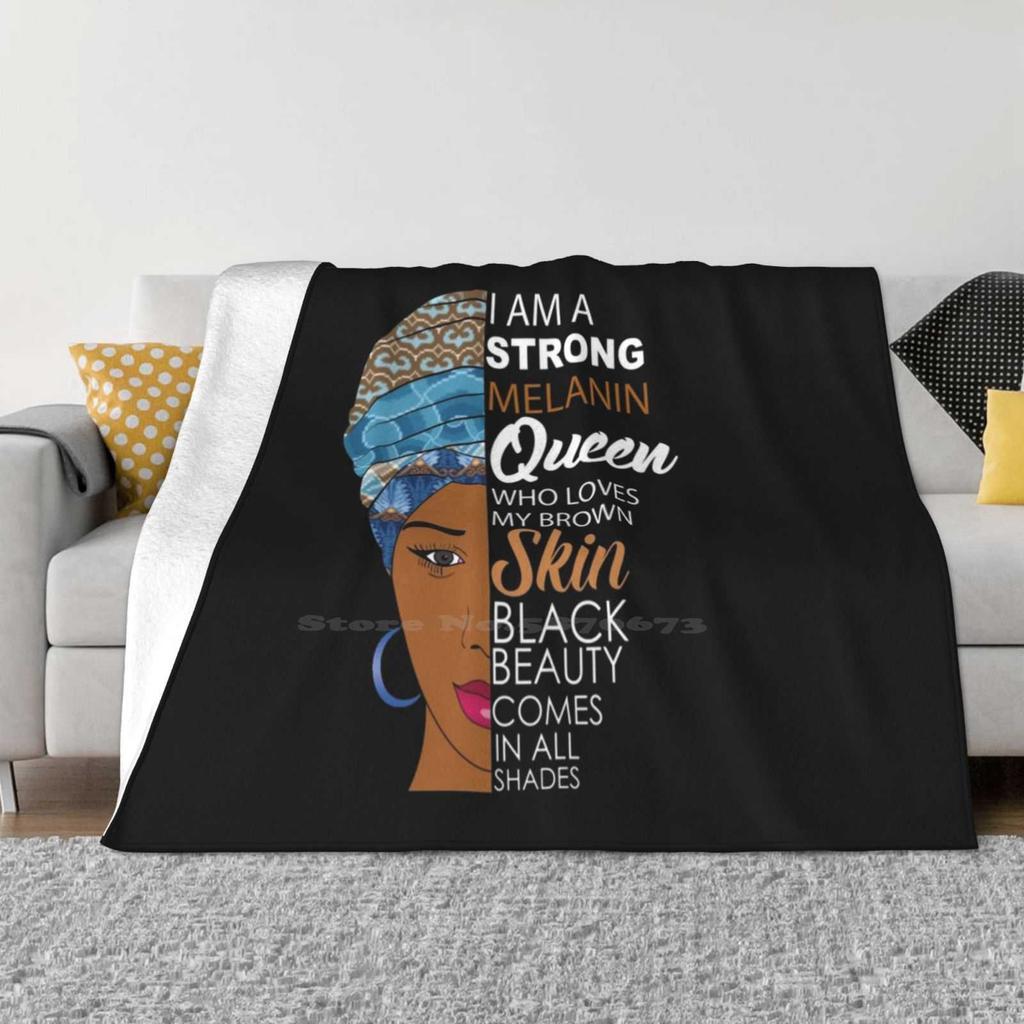 Strong Black Melanin Queen Latest Super Soft Warm Light Thin Blanket Melanin Queen Melanin Poppin Black Queen Ethnic