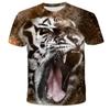 1-14 Years Children Short Sleeve T-Shirts Tiger Lion Animals Tshirt Baby Boys Girls Kids Summer Clothes Casual Oversized Tops