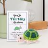 Funny Crochet Positive Energy Turtle With Encouragement Card Home Room Decoration Handmade Wool Knitting Turtle Christmas Gifts