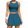 Charmleaks Теннисная юбка 2 предмета Теннисные платья для женщин Спортивное платье для тренировок с шортами и карманами Юбка для бадминтона