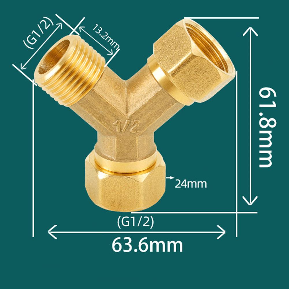 H58 Латунь 1/2" 3/4" Резьба BSPP Тройник равнопроходной Редуктор Фитинг для труб Утолщенный Соединитель-муфта Адаптер для воды и газа Соединитель