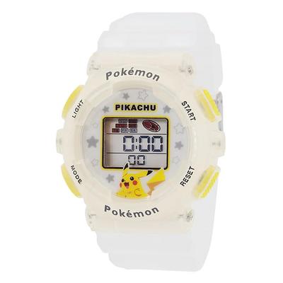Цифровые часы с подсветкой Pikachu, функция календаря, секундомер, почасовой сигнал, будильник, унисекс, прозрачные [Sun Co., Ltd.] J-AXIS