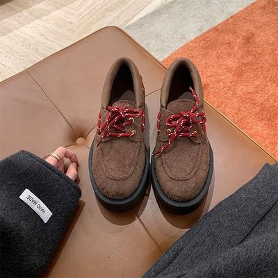 Версия из коровьей кожи~ натуральная кожа матовый коричневый для невысоких женщин, увеличивающие рост, на толстой подошве, маленькие кожаные туфли, носки с туфлями