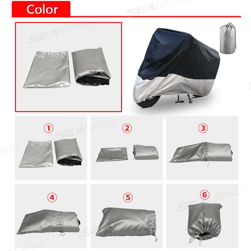 BLALION Motorcycle Cover Waterproof All Season Dustproof UV Protective 210D Oxford Cloth Wear-resistant Fabric Motorbike Cover