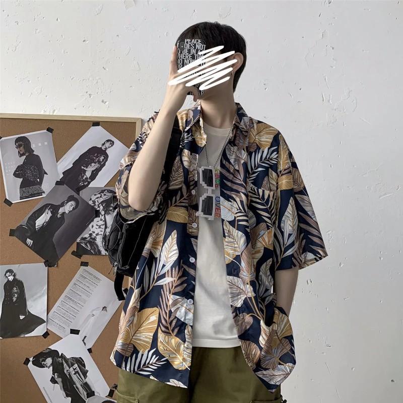 Летняя гавайская мужская повседневная рубашка с цветочным принтом, пляжная рубашка в стиле ретро, ​​удобная мужская рубашка с цветочным принтом и цветочным принтом, мужская пляжная рубашка с коротким рукавом